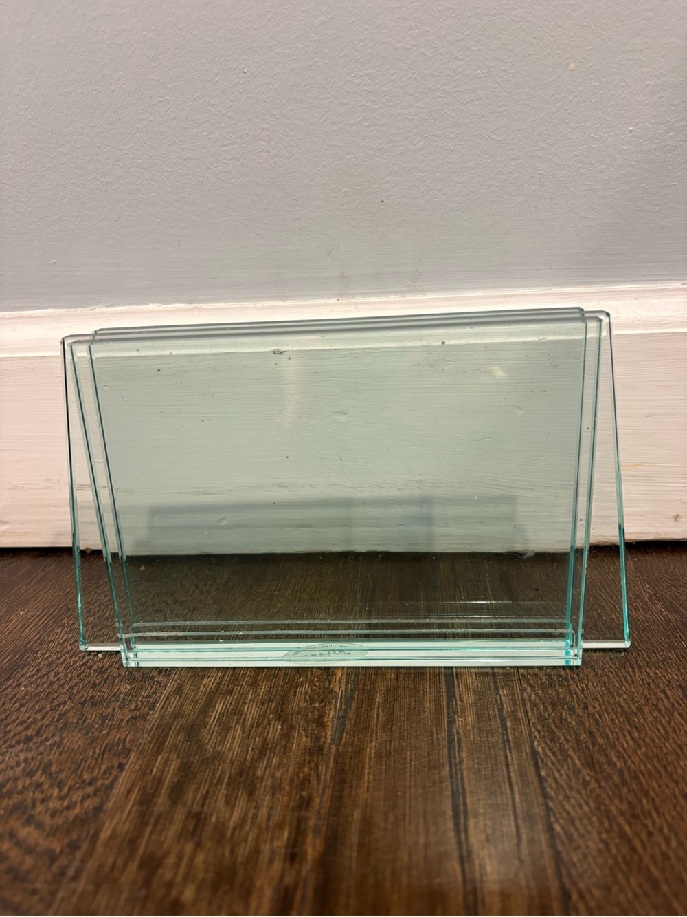 Clear glass double photo frame